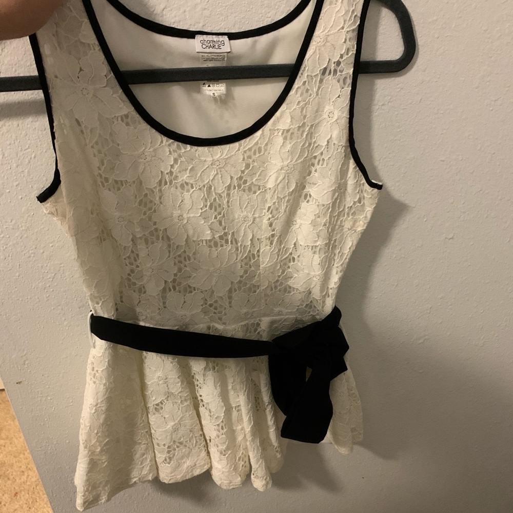 White and black top